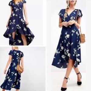 FREE PEOPLE Lost In You Midi Button Up Dress Large